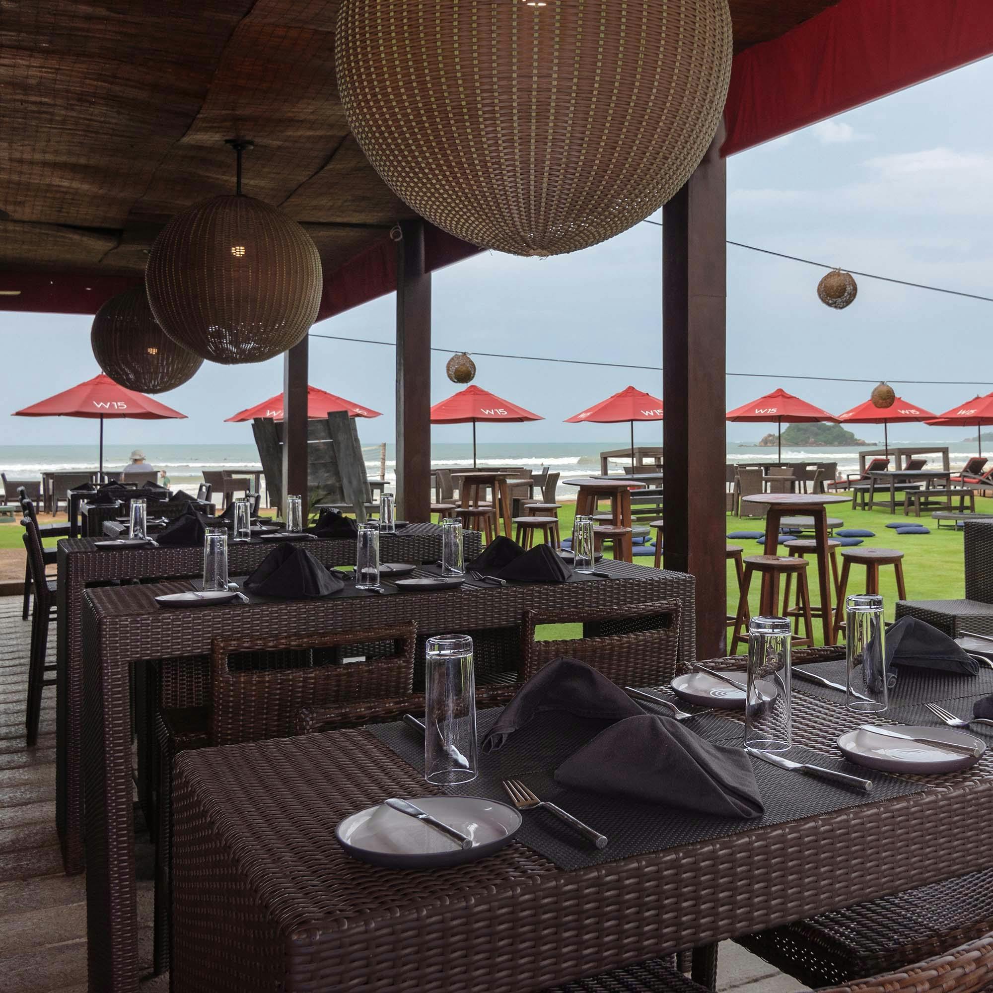 Restaurant and Bar at Weligama Bay Beach Mirissa 